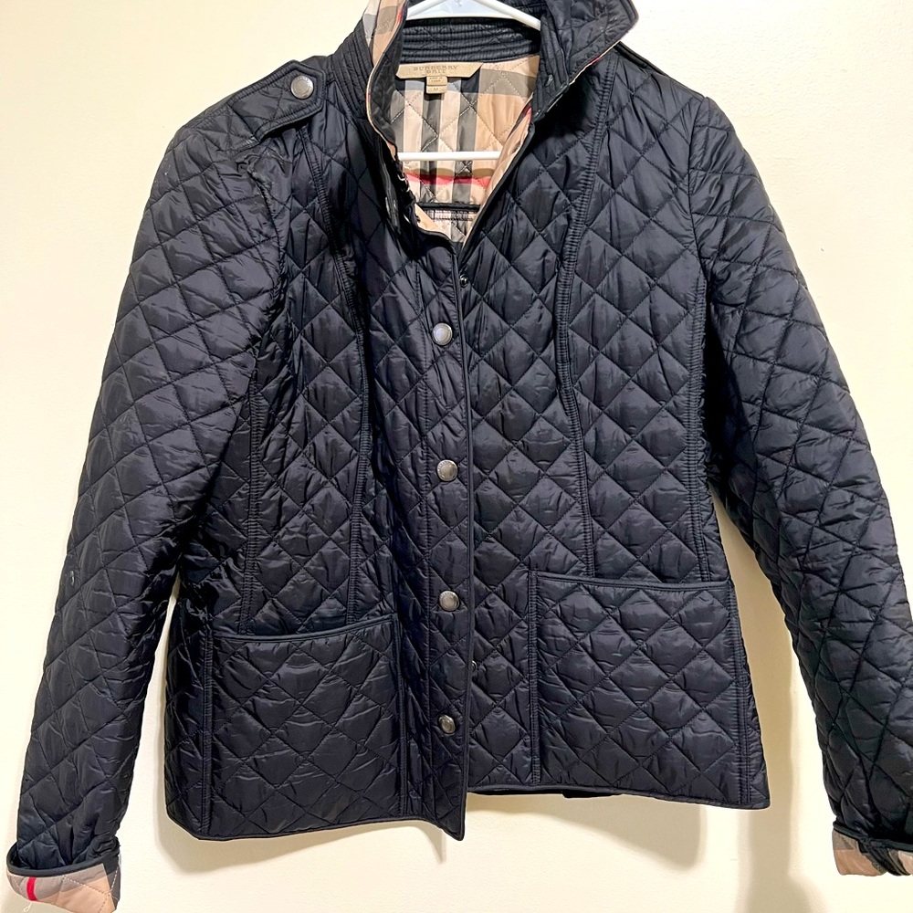 *AUTHENTIC* Burberry Brit black snap front quilted jacket